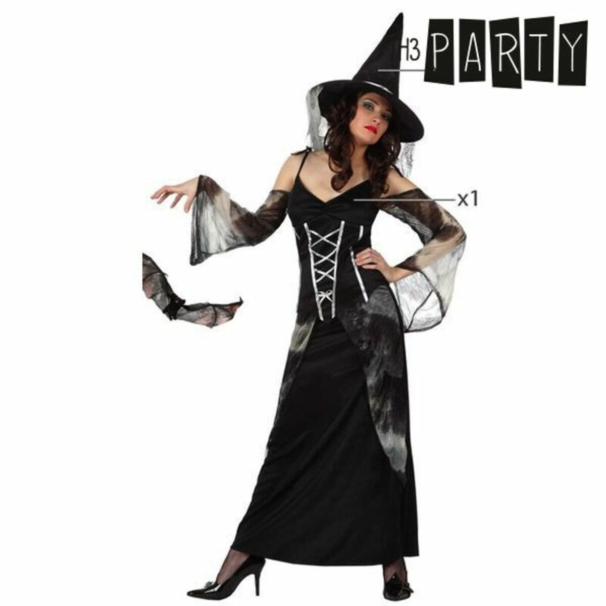 Costume per Adulti Th3 Party Nero (2 Pezzi)